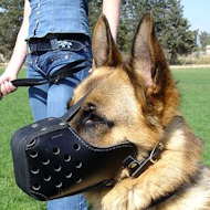 Leather German Shepherd Muzzle For Agitation Training
