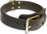German Shepherd Dog Collar-2ply Leather Collar-German Shepherd