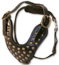 Studded Dog Harness for German Shepherd -2 ply leather HARNESS